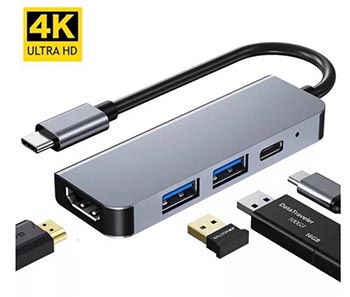 4 in 1 Type-C to HDMI & 2x Usb3 & TYpe-C PD Converter