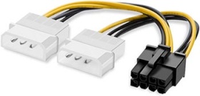 Molex Power 2x to 8Pin (6+2) Pce-E Cable